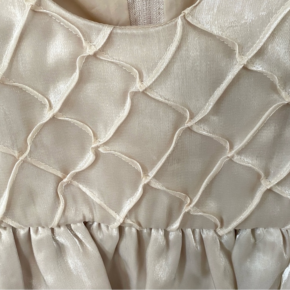 RARE EDITIONS Baby Dress Shimmer Organza Puff Sleeve 24 Months Pageant Easter - Picture 7 of 15